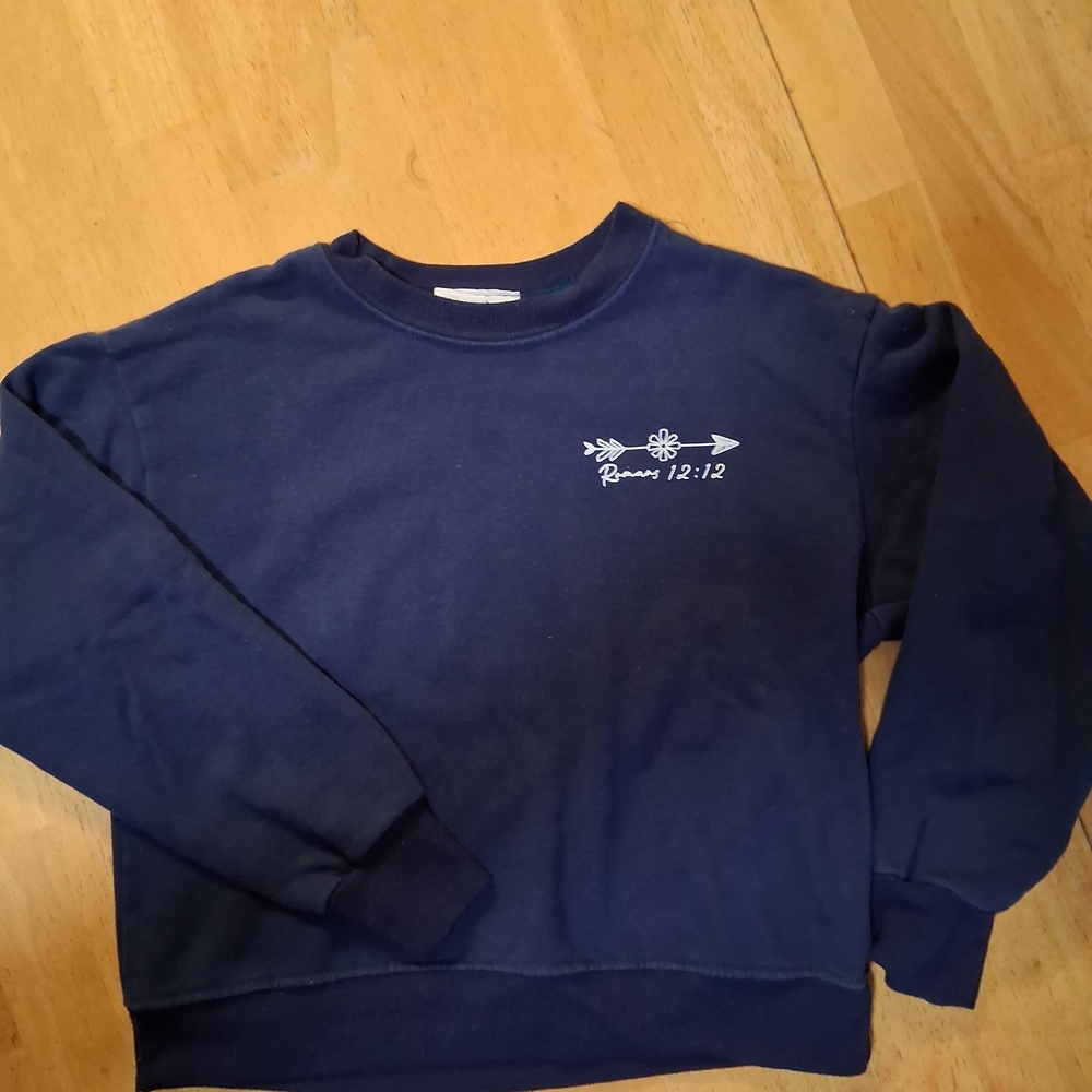 Starlet Girls Navy Insprirational Sweatshirt Size Small